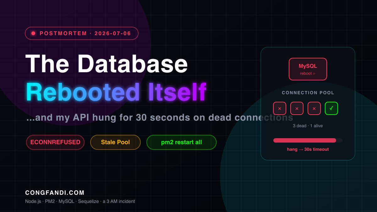 Database Saya Reboot Sendiri Jam 5 Pagi, dan API-nya Nge-hang 30 Detik
